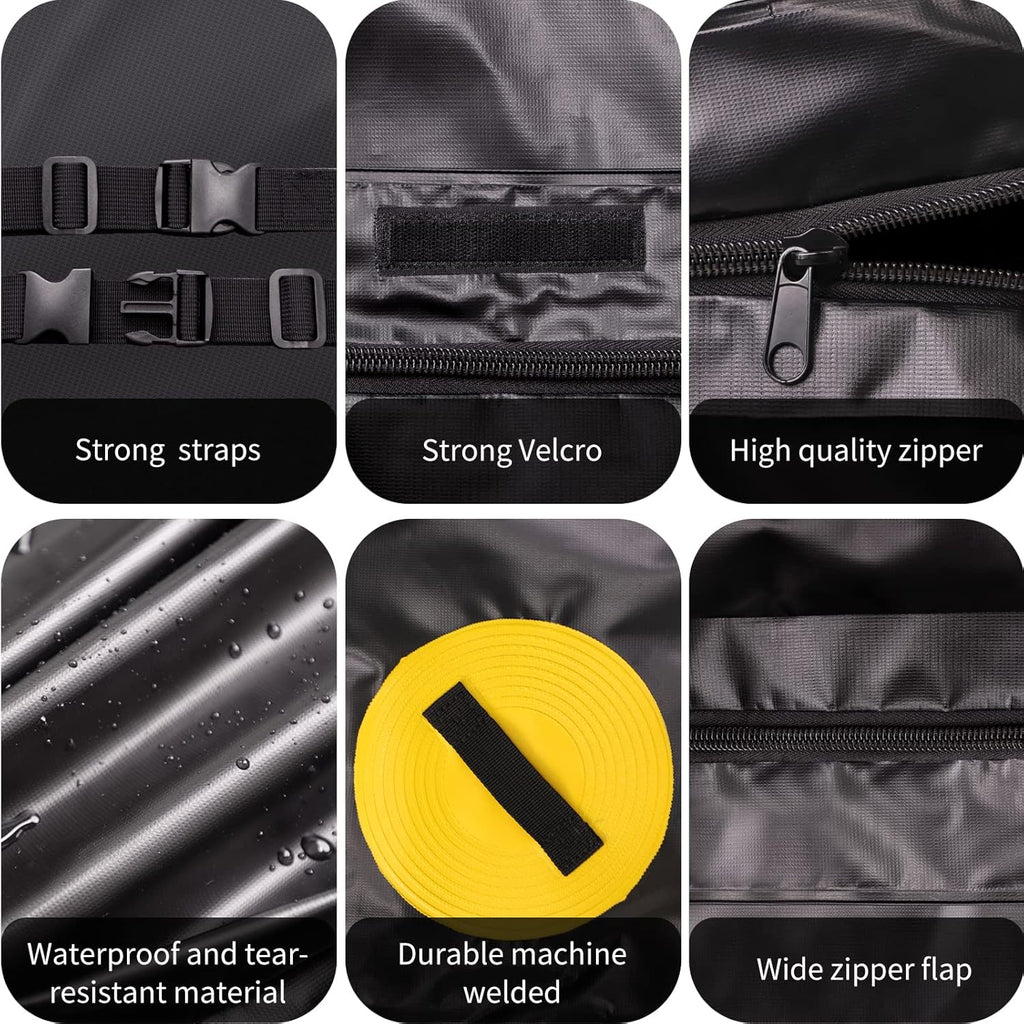 Car Roof Bag Waterproof Rooftop Cargo Carrier with Anti-Slip Mat and 6 Heavy-Duty Straps (15 Cubic Feet) Y53658