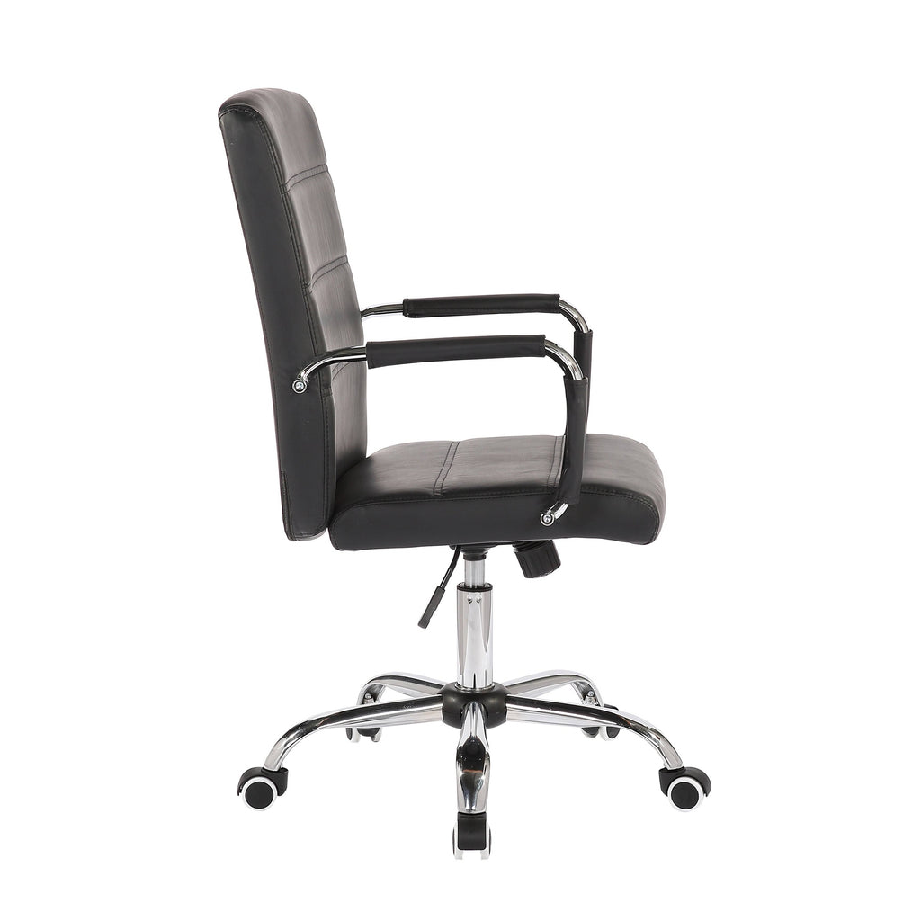 White PU Leather Swivel Office Chair D36406