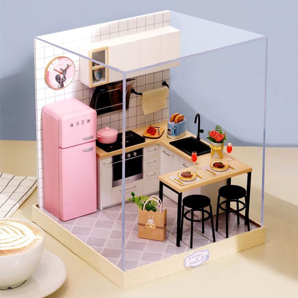 1:24 Wooden Dollhouse with Furniture Case G980454