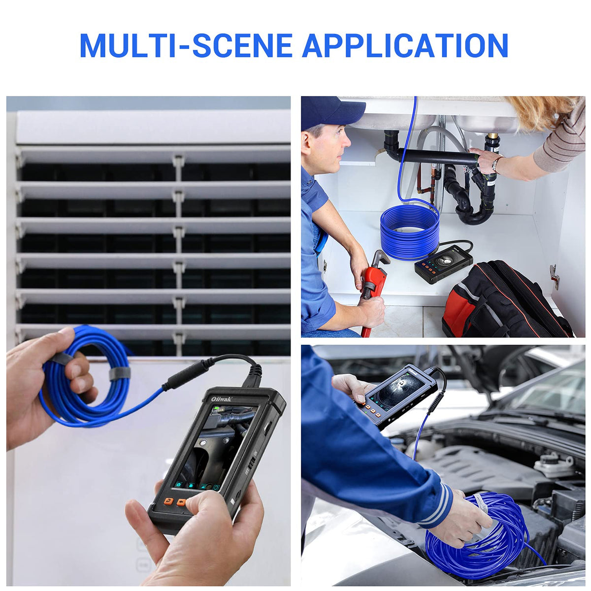 33FT 5.5mm 1080P HD Waterproof Industrial Endoscope with 4.3'' IPS Screen O1951