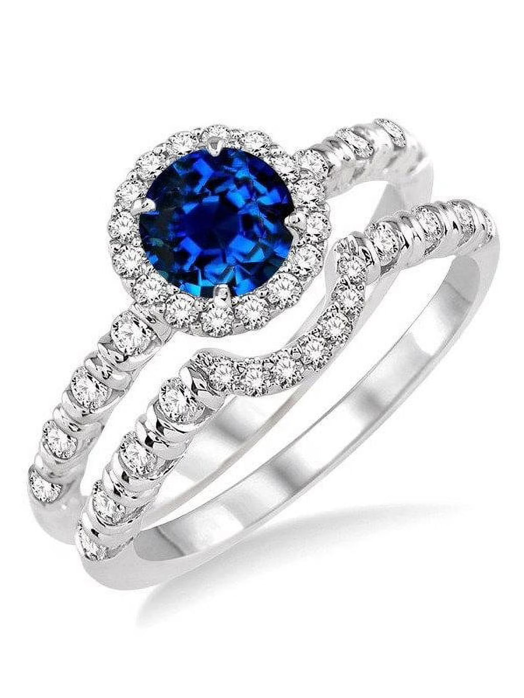 14k White Gold Diamond Wedding Set Y45093