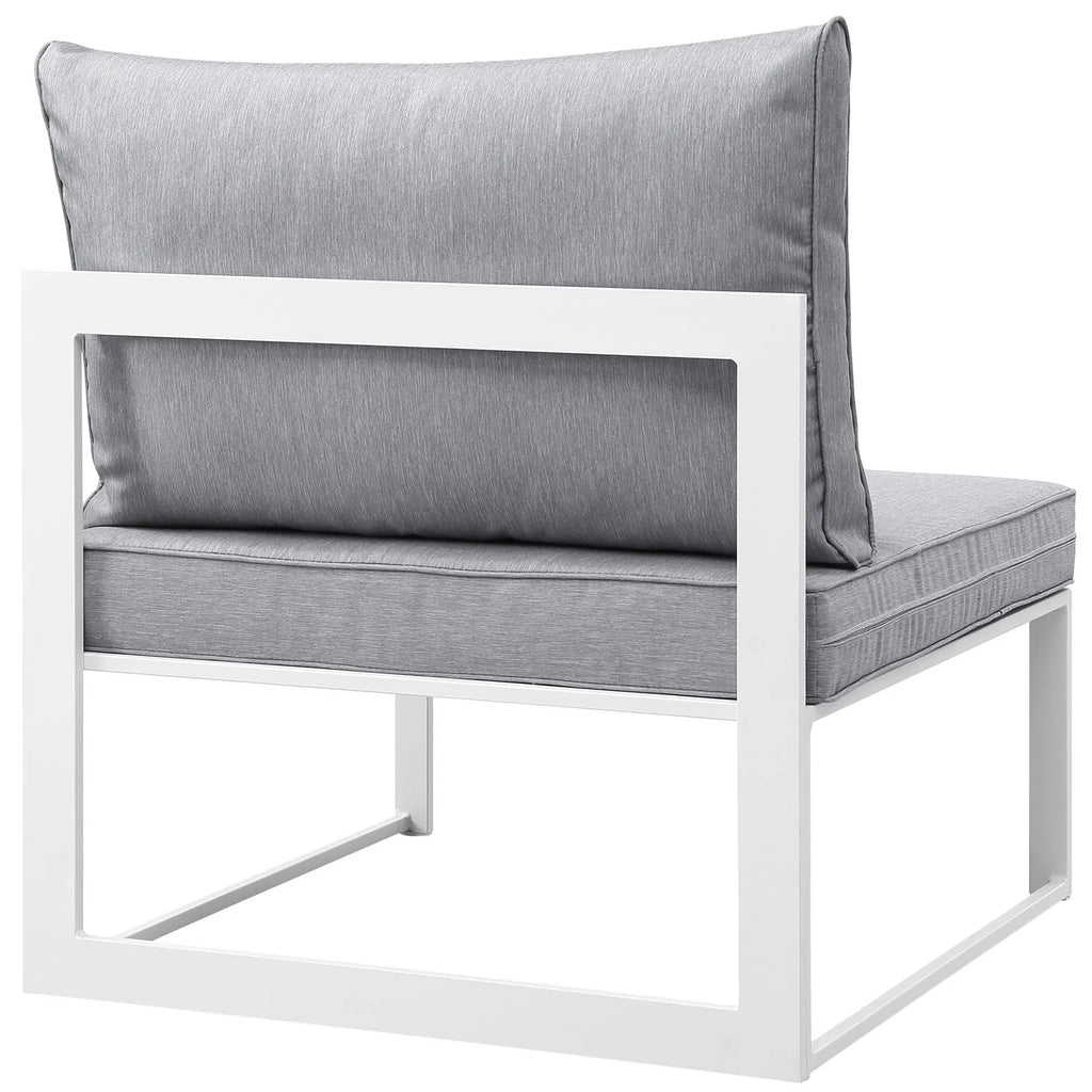 White Grey Fabric Outdoor Patio Sectional Sofa Set G46772