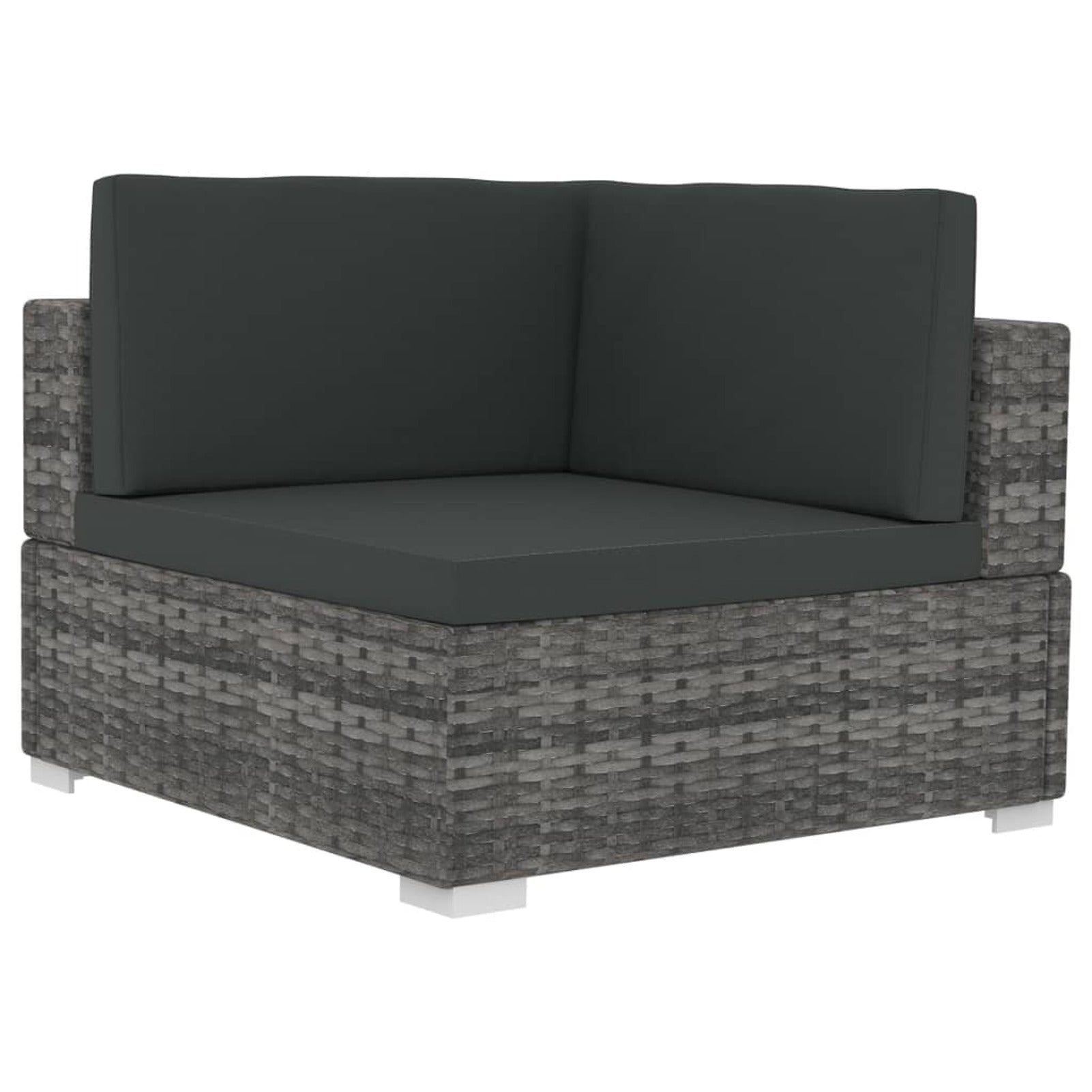 4 Piece Poly Rattan Patio Sofa Set with Cushions Gray Y344473