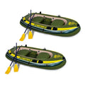 3 Person Inflatable Boat Raft Set with Oars & Air Pump (2 Pack) G440