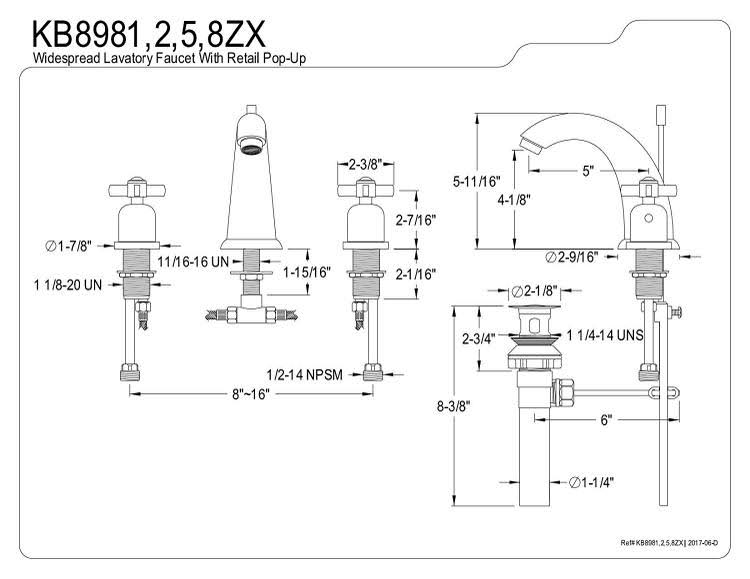 8x22 Widespread Bathroom Faucet, Oil Rubbed Bronze X600139
