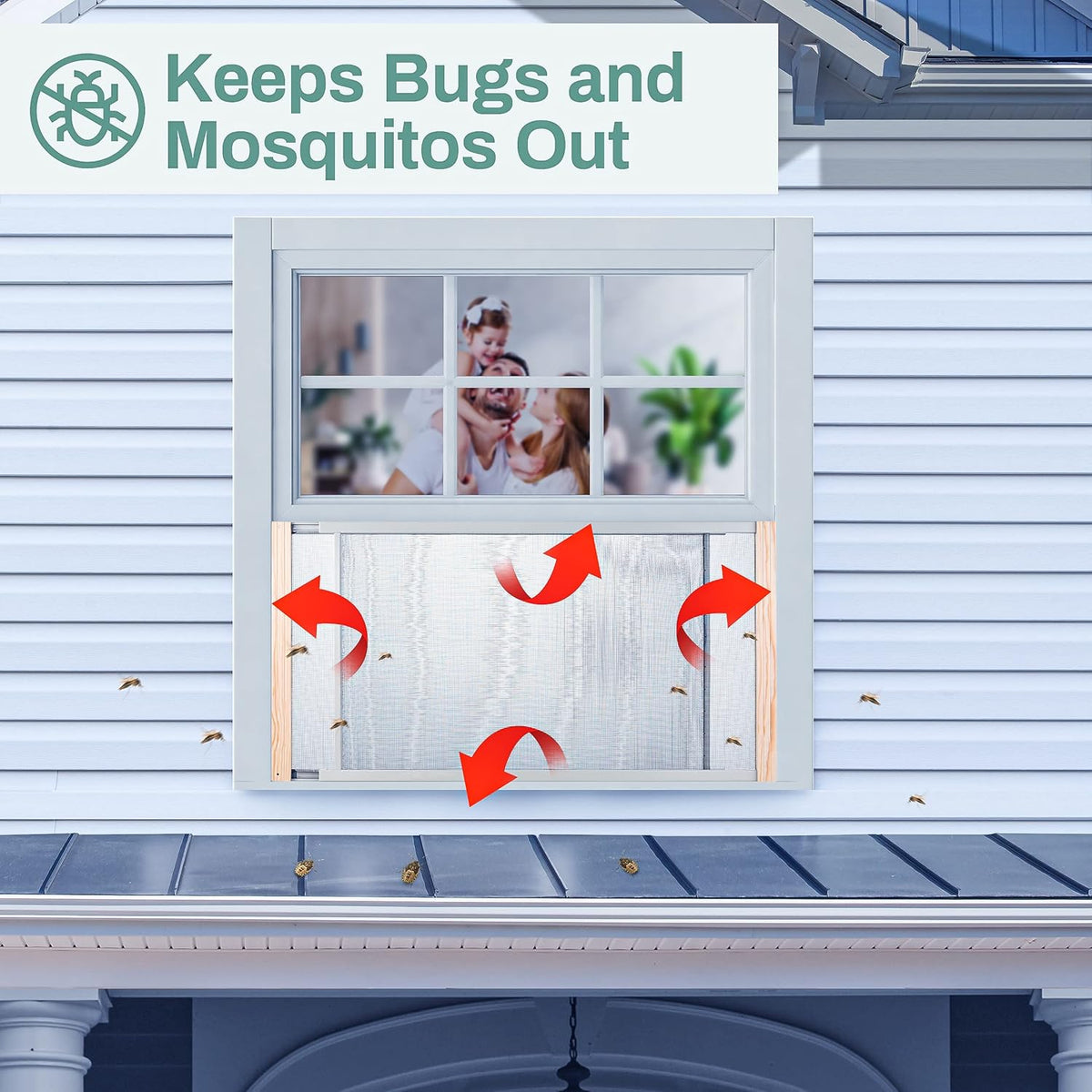 2-Pack Adjustable Window Screen 19-33 inches Wide, 18 Inch High, Bug and Mosquito Netting N602510
