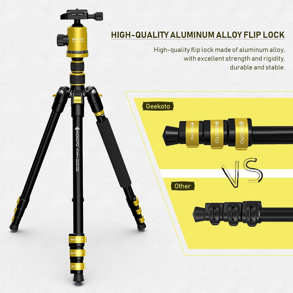 Yellow Compact Aluminum Tripod with 360 Degree Ball Head M6553