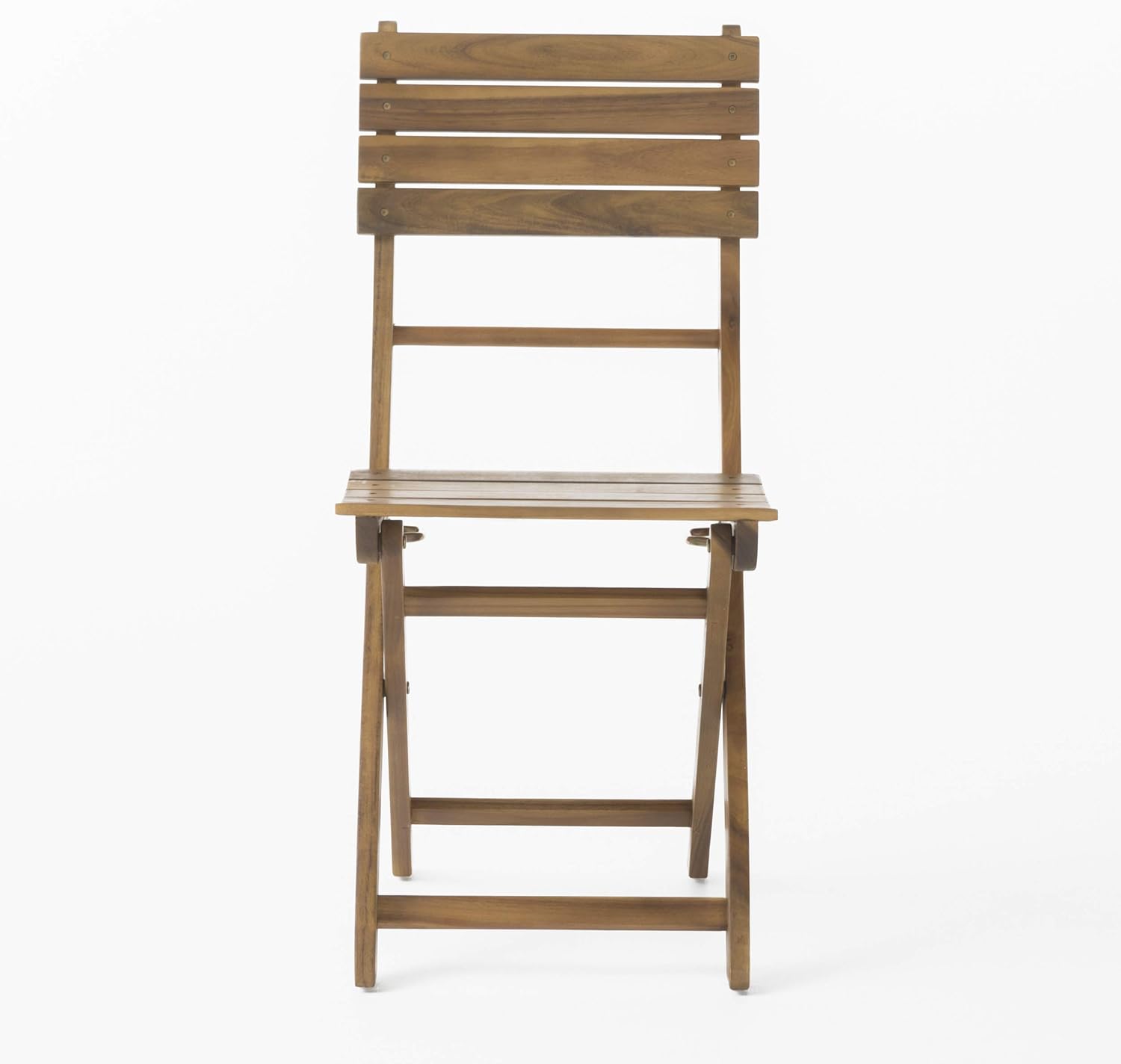 Natural Stained Acacia Wood Foldable Dining Chairs, 2-Pcs Set J63073
