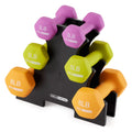 3, 5, and 8 Pound Dumbbell Hand Weight Set with Storage Rack P3401