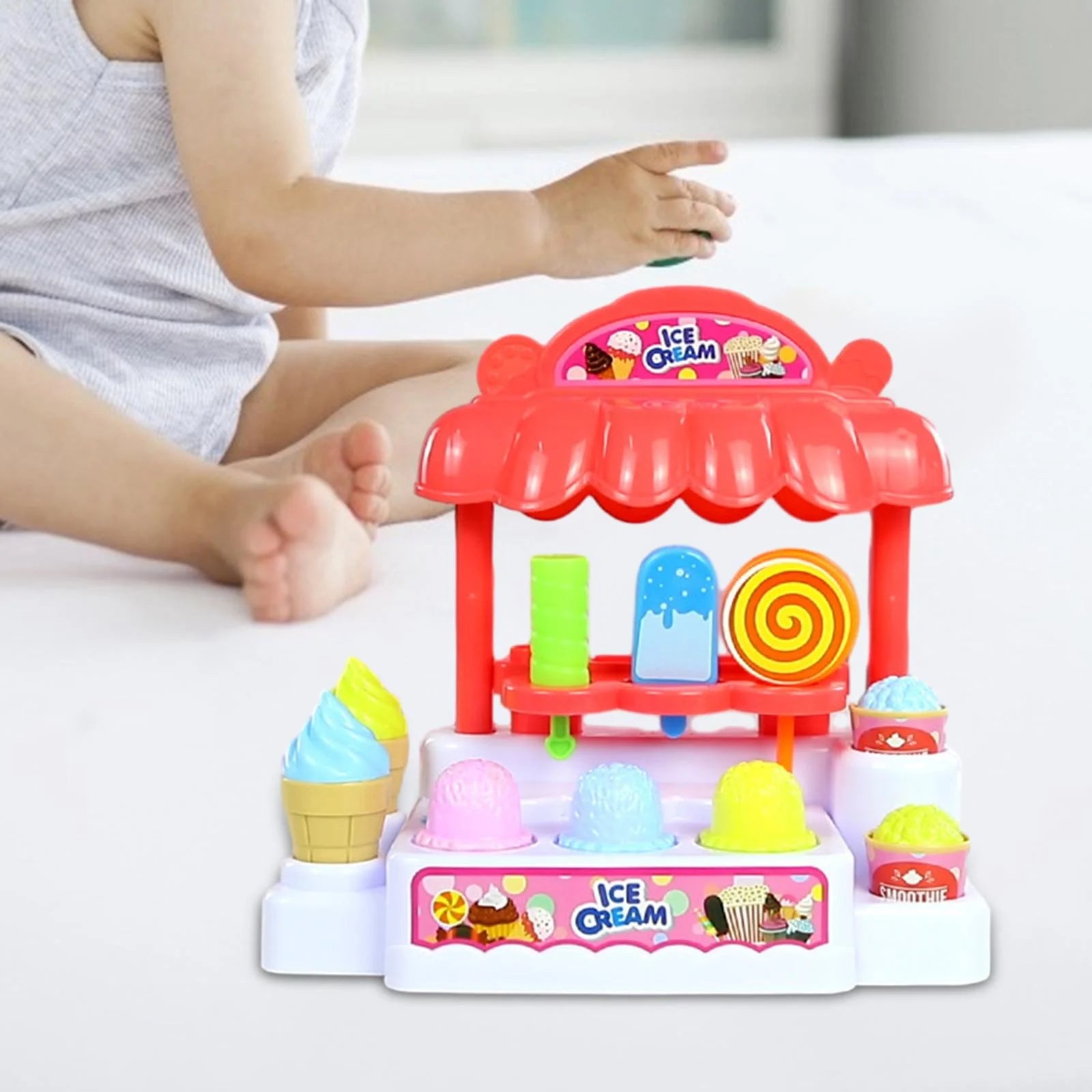 Wooden Pull Along Ice Cream Truck Activity Toy X773