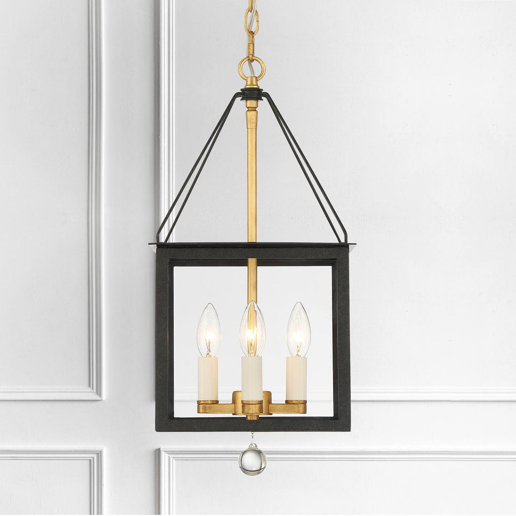 4-Light Black Antique Gold Lantern S28661