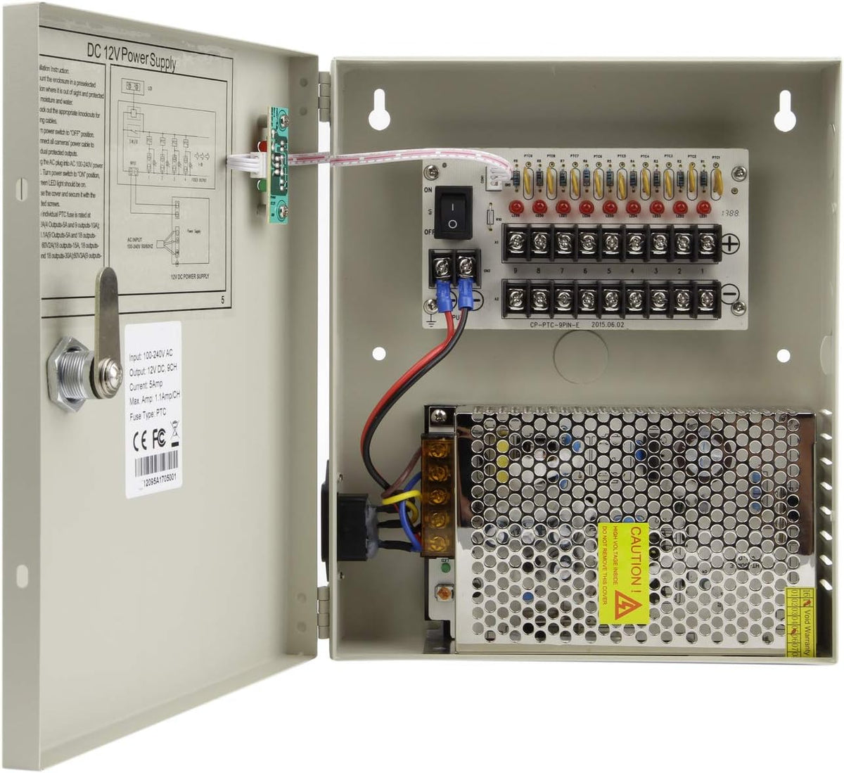 12V DC 10 Amp Distributed Power Supply Box for CCTV Cameras P5966