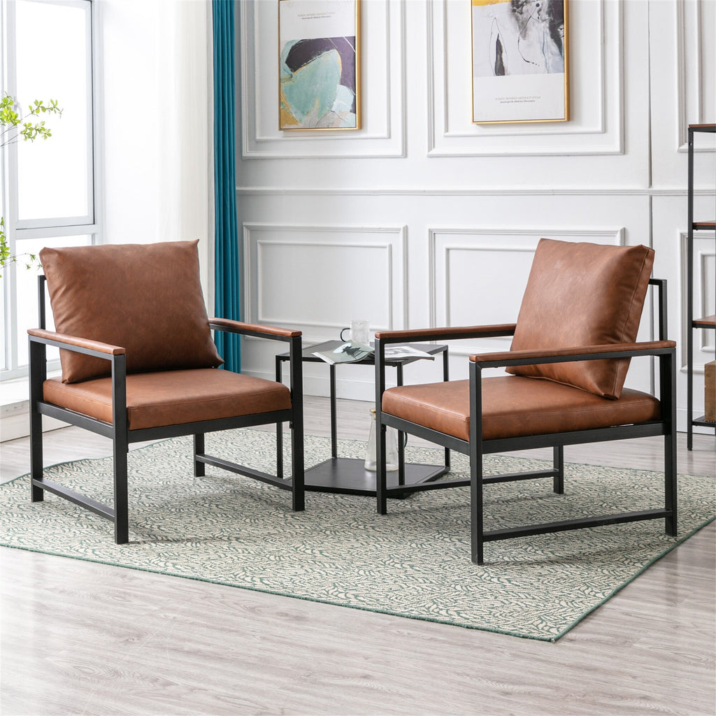 Orange Faux Leather Accent Chair C98012