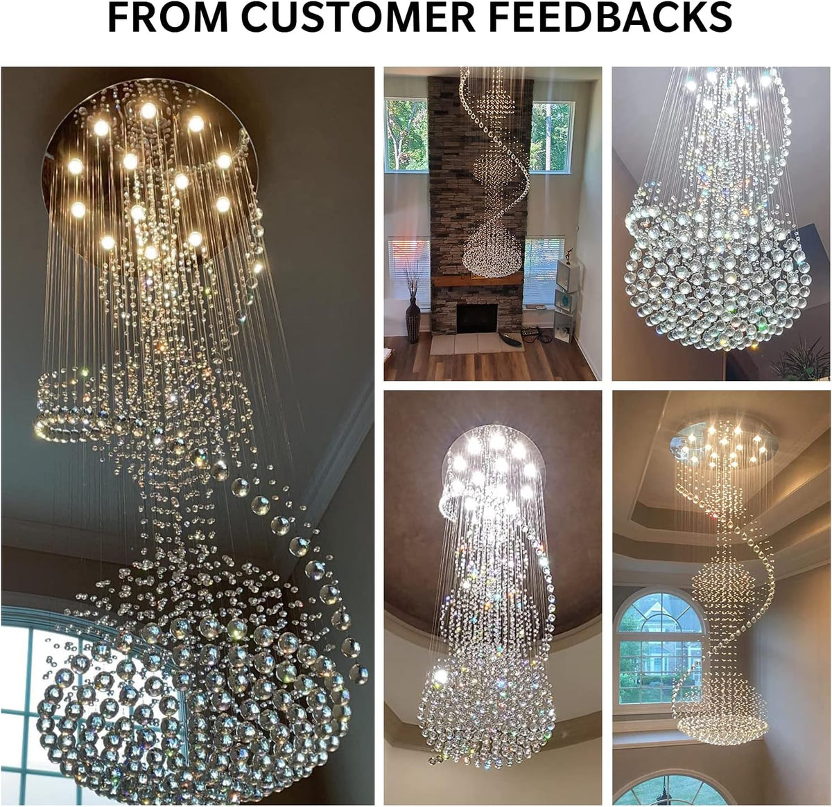 Crystal Spiral Chandelier for Staircase J4297