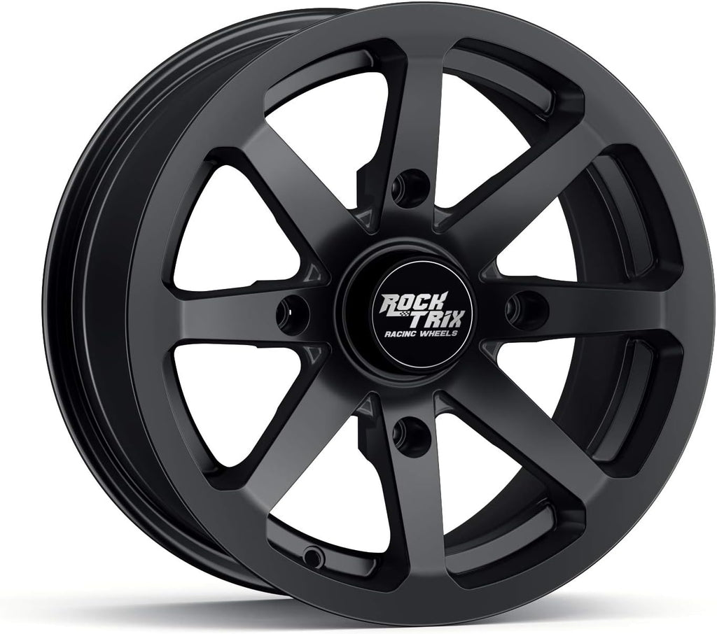 12in Matte Black ATV Wheel Rim 4x137 5+2 Offset Single Pack of 2 B52001