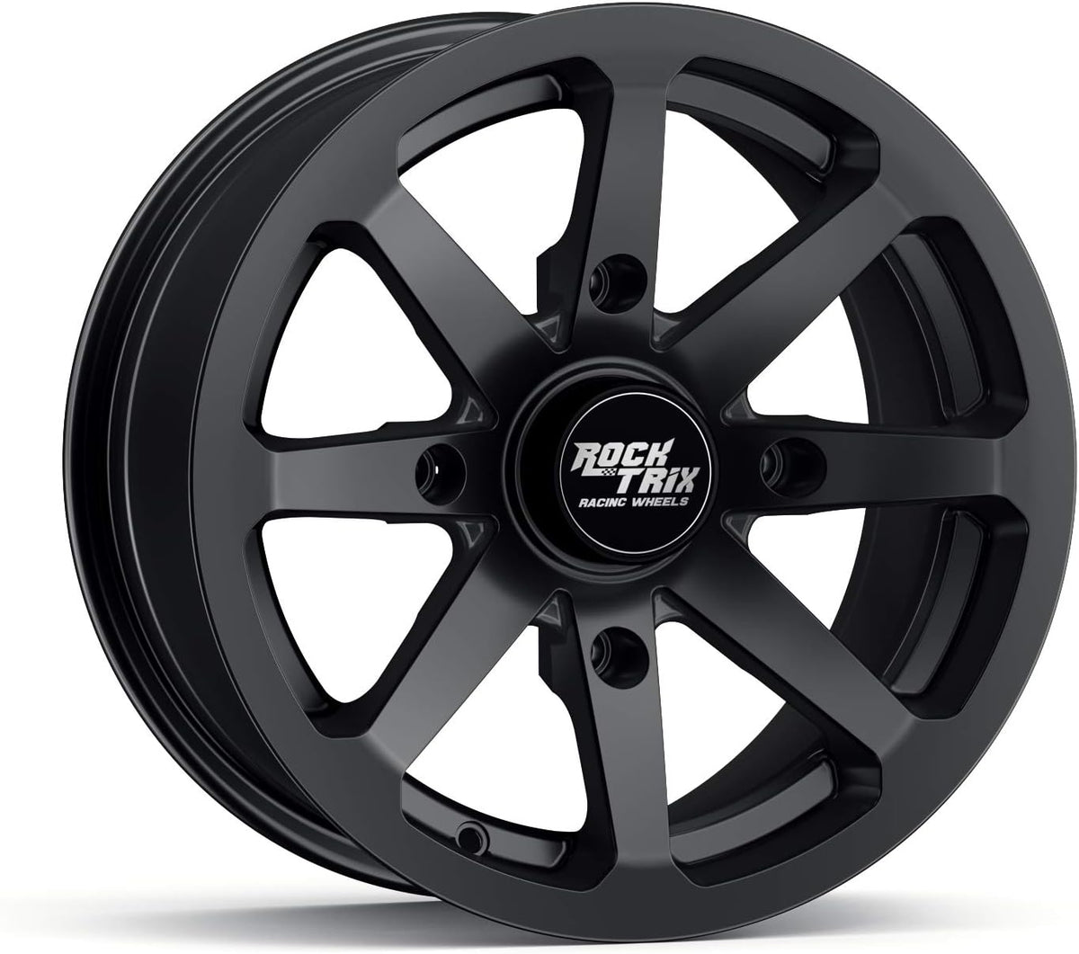 12in Matte Black ATV Wheel Rim 4x137 5+2 Offset Single Pack of 2 B52001
