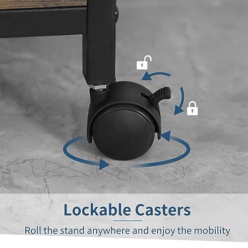 Black Printer Stand with Storage B8351