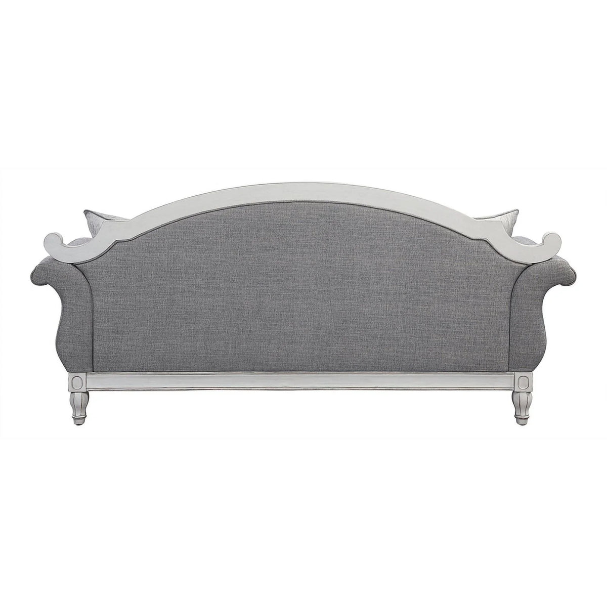 Tufted Fabric Sofa with 4 Pillows in Gray/Antique White X15480