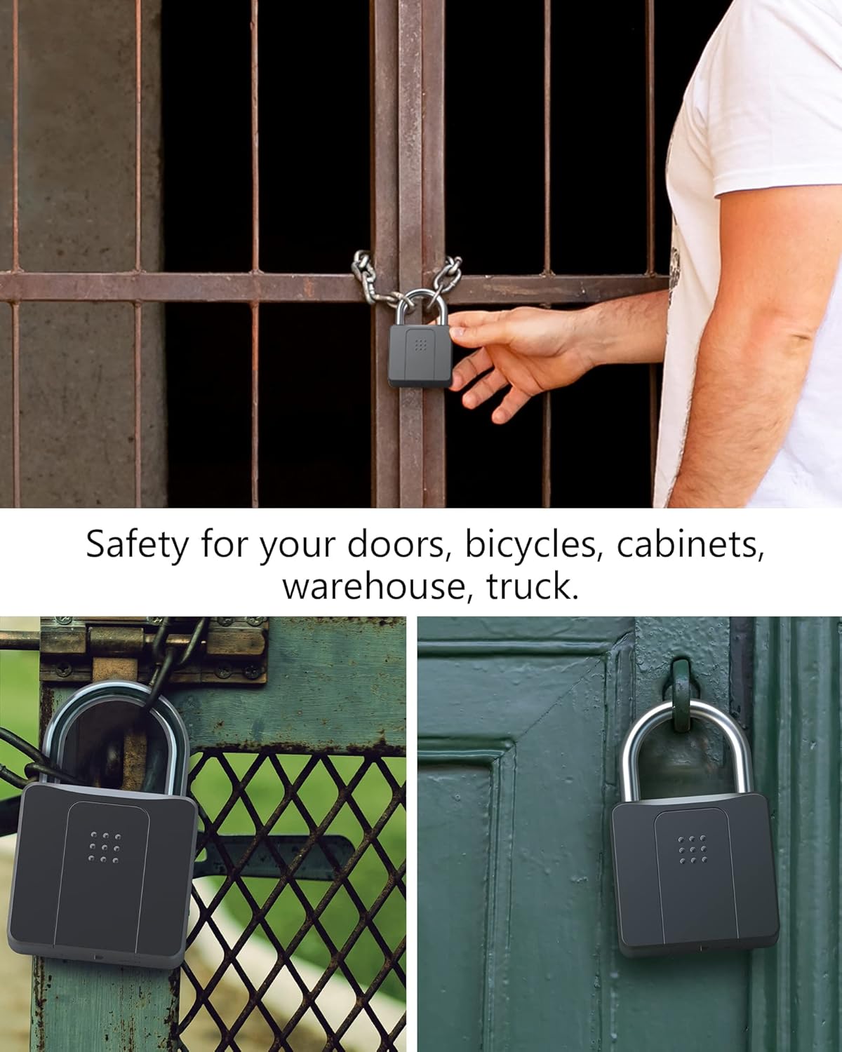Smart Bluetooth Fingerprint Padlock with Key Backup O59148