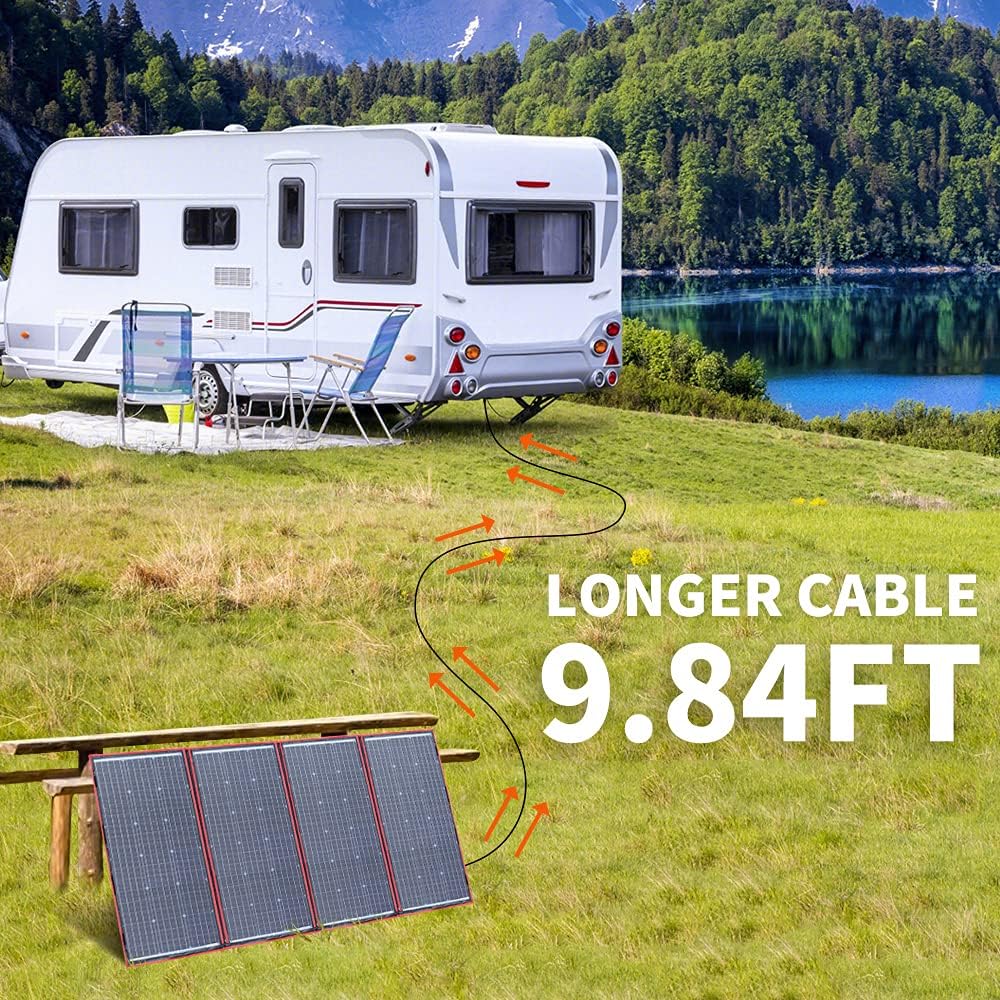 300W 18V Portable Folding Solar Panel Kit with 2 USB Outputs A7677