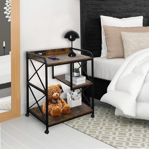 Black Printer Stand with Storage B8351