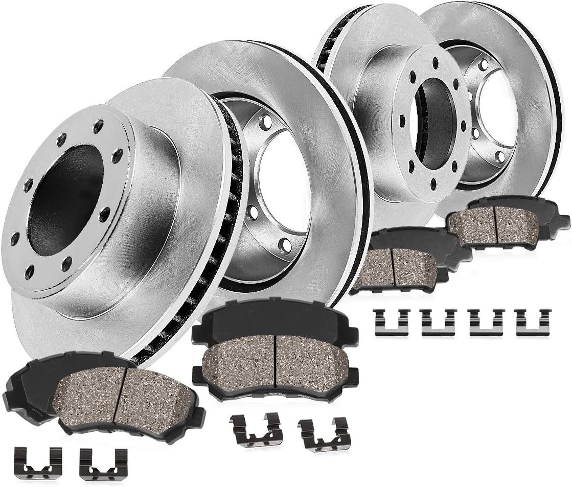 10 Lug Brake Rotors + Ceramic Pads + Clips U244