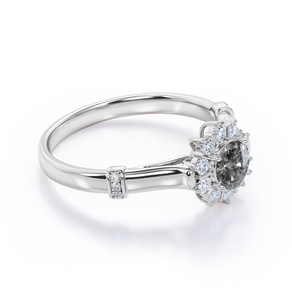 18k White Gold over Silver Engagement Ring F232