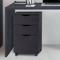 Black Wood Grain 3 Drawer Vertical Filing Cabinet Z4521