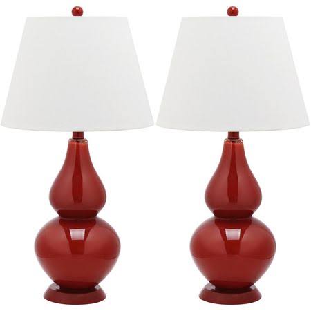 Dark Purple Double Gourd Lamp Set of 2 Q582
