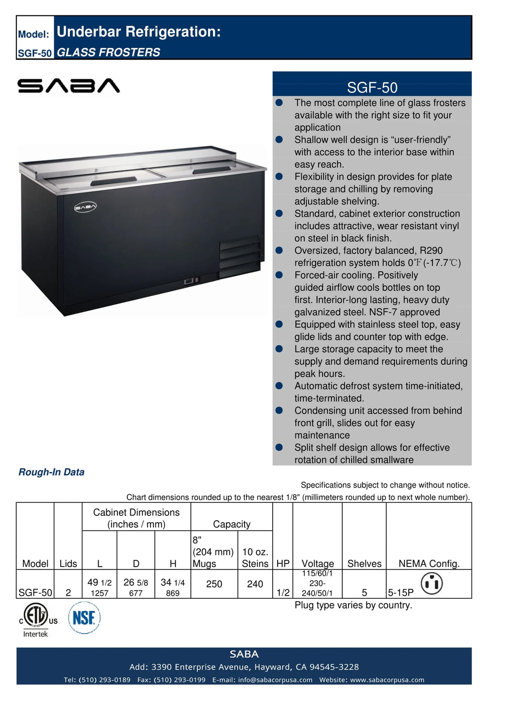50" Glass Froster V835538
