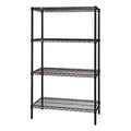 Black Wire Shelving 4-Shelf Starter Unit N8422