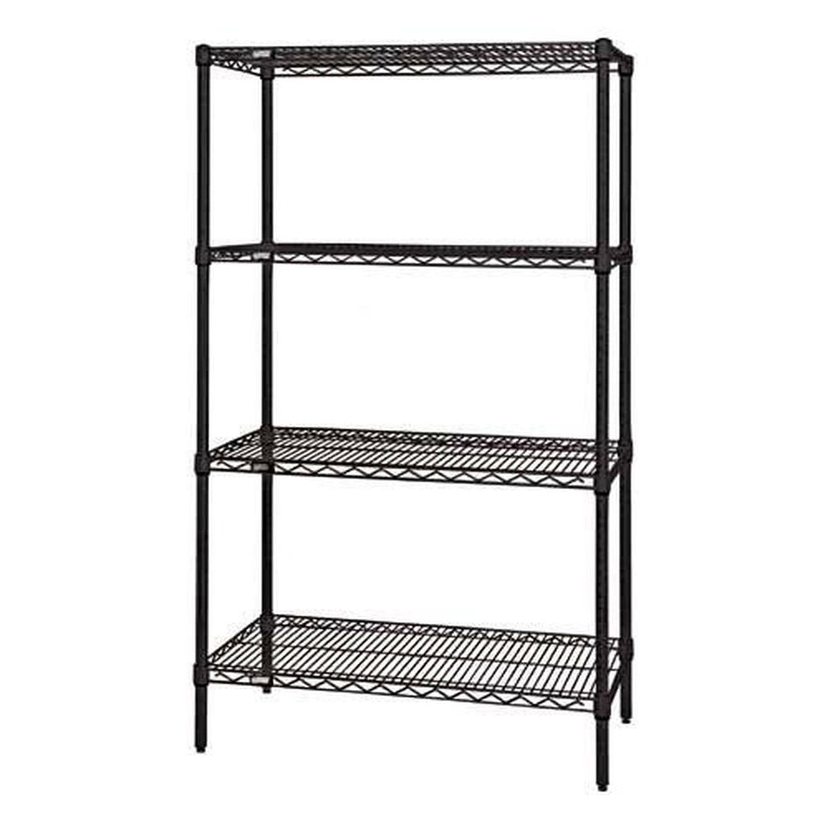 Black Wire Shelving 4-Shelf Starter Unit N8422