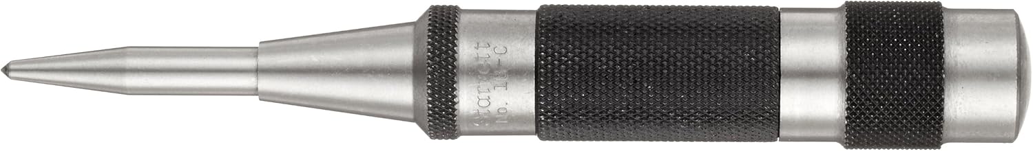 Automatic Center Punch with Heavy Duty Hardened Steel Metal, Adjustable Knurled Cap V991