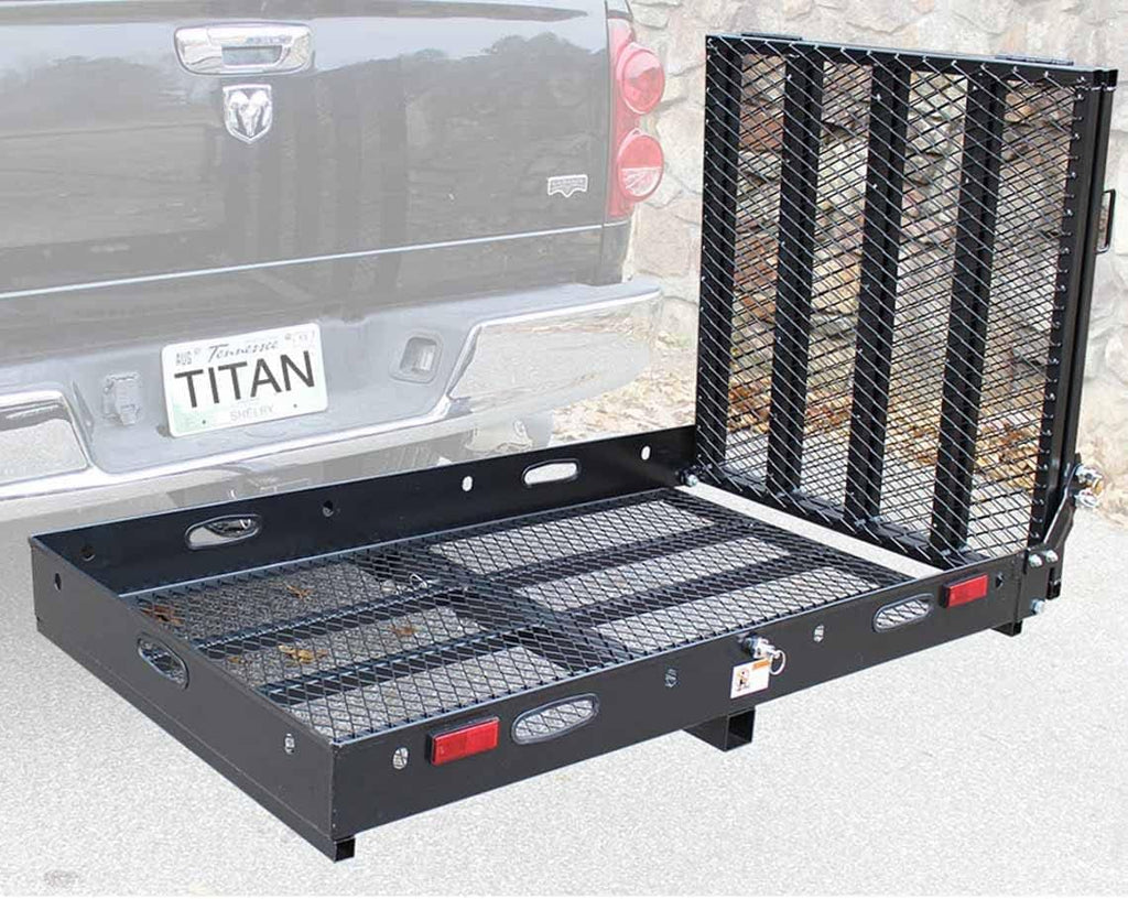 Hitch Mounted Aluminum Carrier with Ramp for Wheelchairs and Scooters J303696