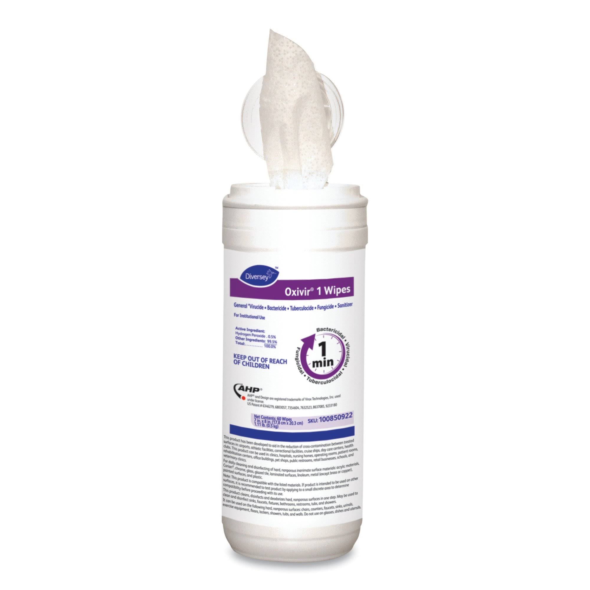 Oxivir 1 Wipes 7 inch x 8 inch 60 Canister 12 Carton Y471927