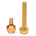5/16-18 x 1 Coarse Thread Grade 5 Hex Flange Screw with Serration Medium Carbon Steel Yellow Zinc Plated Pk 1000 Y593