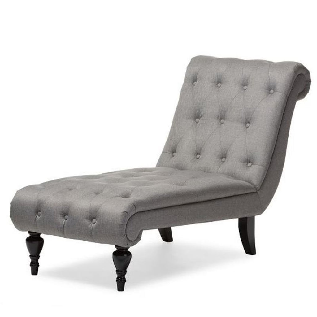 Tufted Chaise Lounge in Gray and Black M430533
