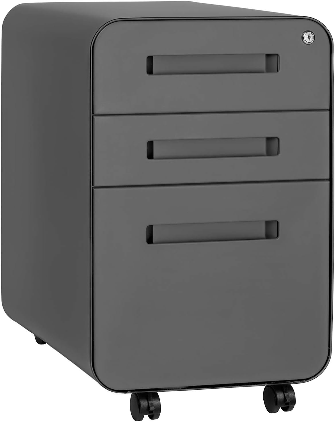 3-Drawer Mobile File Cabinet Dark Grey L299