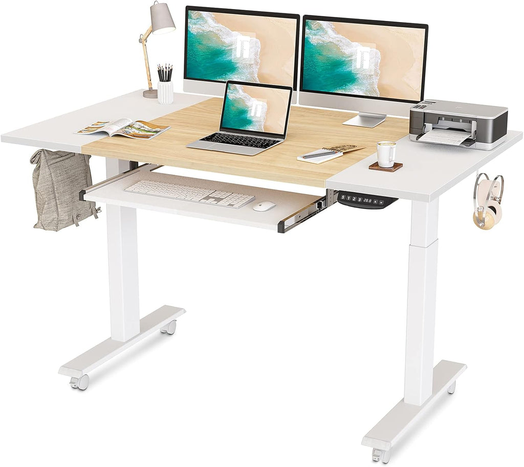 48 x 24 Inch Electric Standing Desk with Keyboard Tray J1027