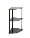 Black Glass 3-Tier Corner Shelf W51229