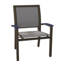 Textured Black Stacking Patio Dining Armchair W226