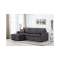 Antique Appeal Linen Fabric Reversible Sleeper Sectional Sofa With Storage Chaise N924