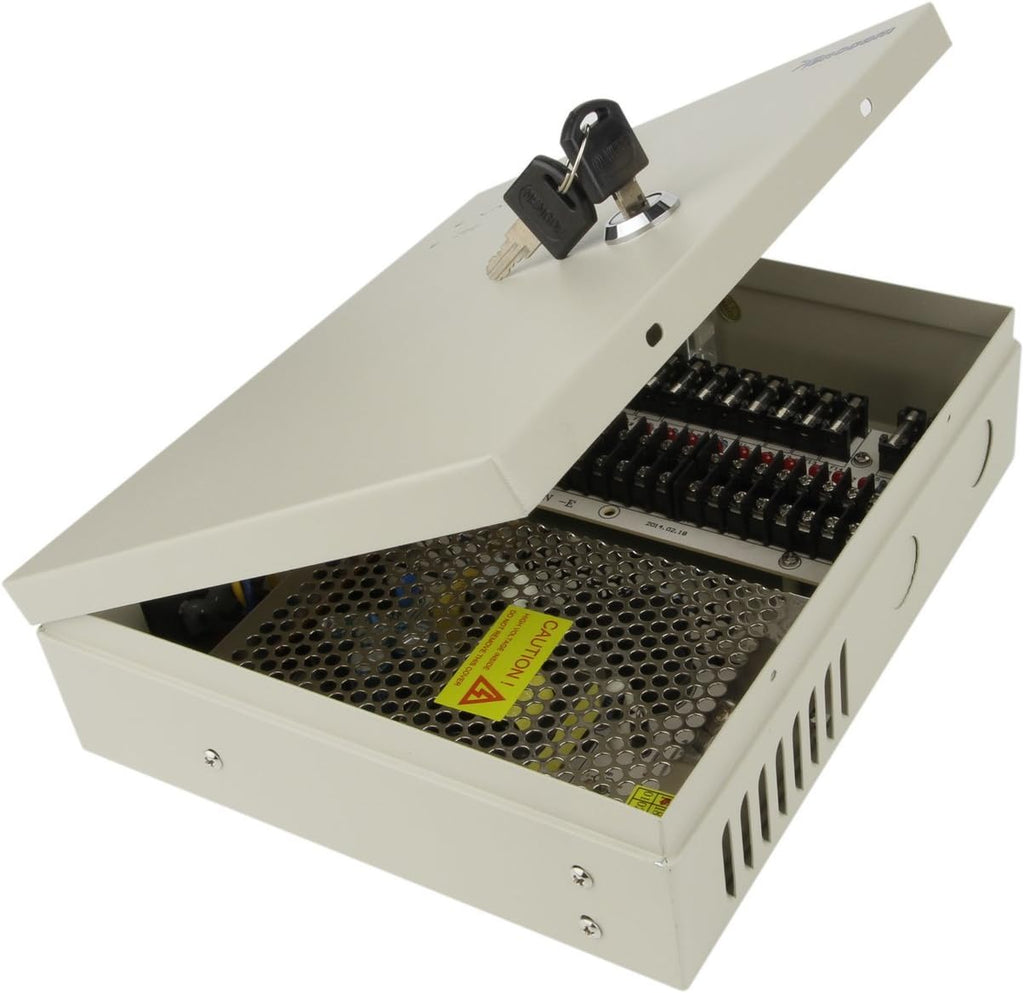 12V DC 10 Amp Distributed Power Supply Box for CCTV Cameras P5966