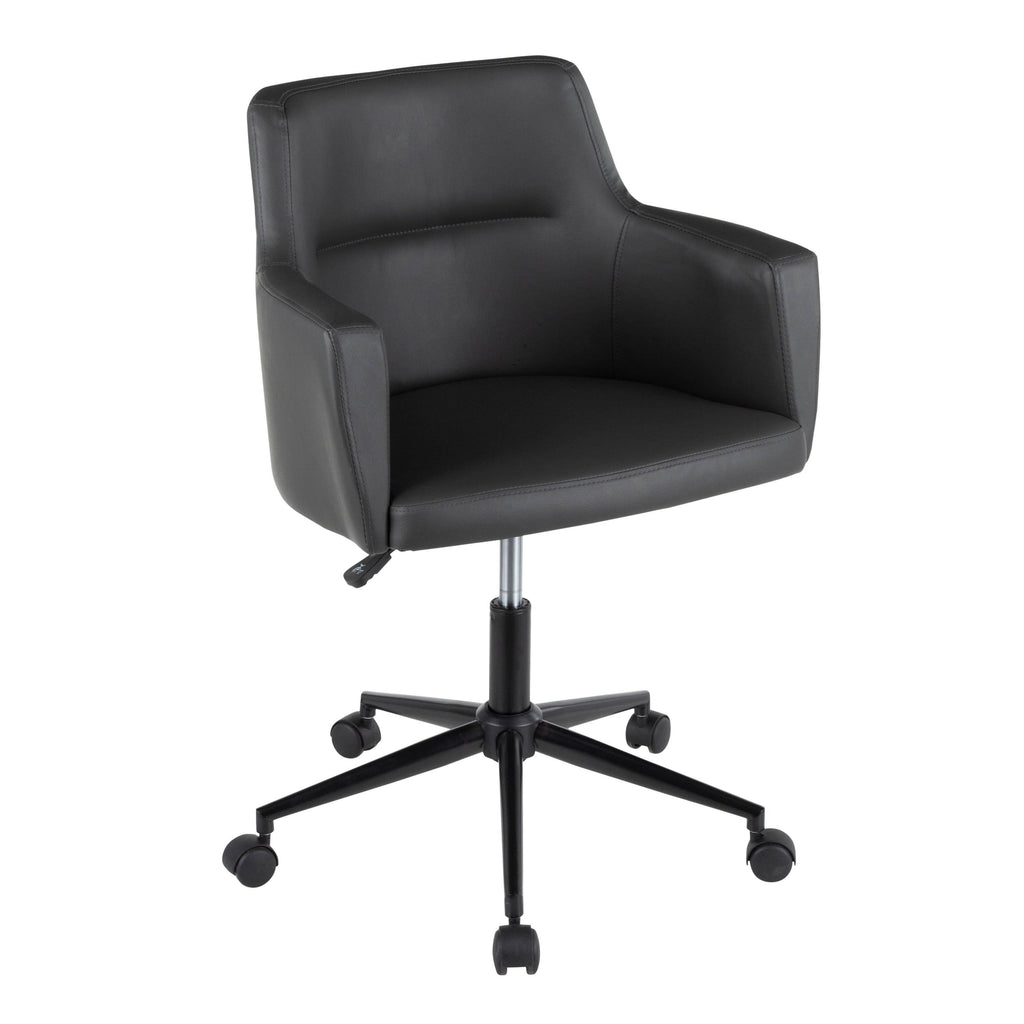 Grey Faux Leather Office Chair H9746
