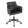 Grey Faux Leather Office Chair H9746