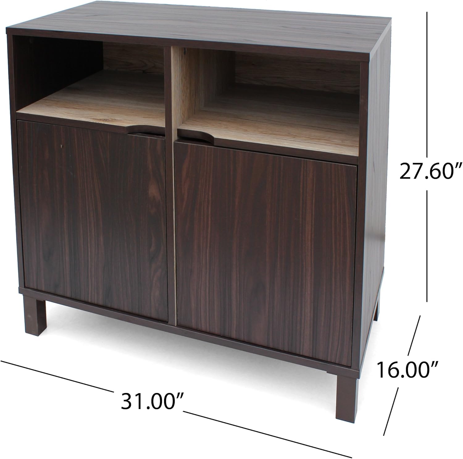 2-Shelf Faux Wood Cabinet, Walnut / Brown N3649