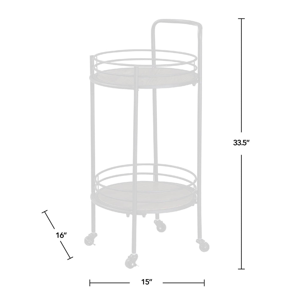 Industrial Black Round Bar Cart L5049