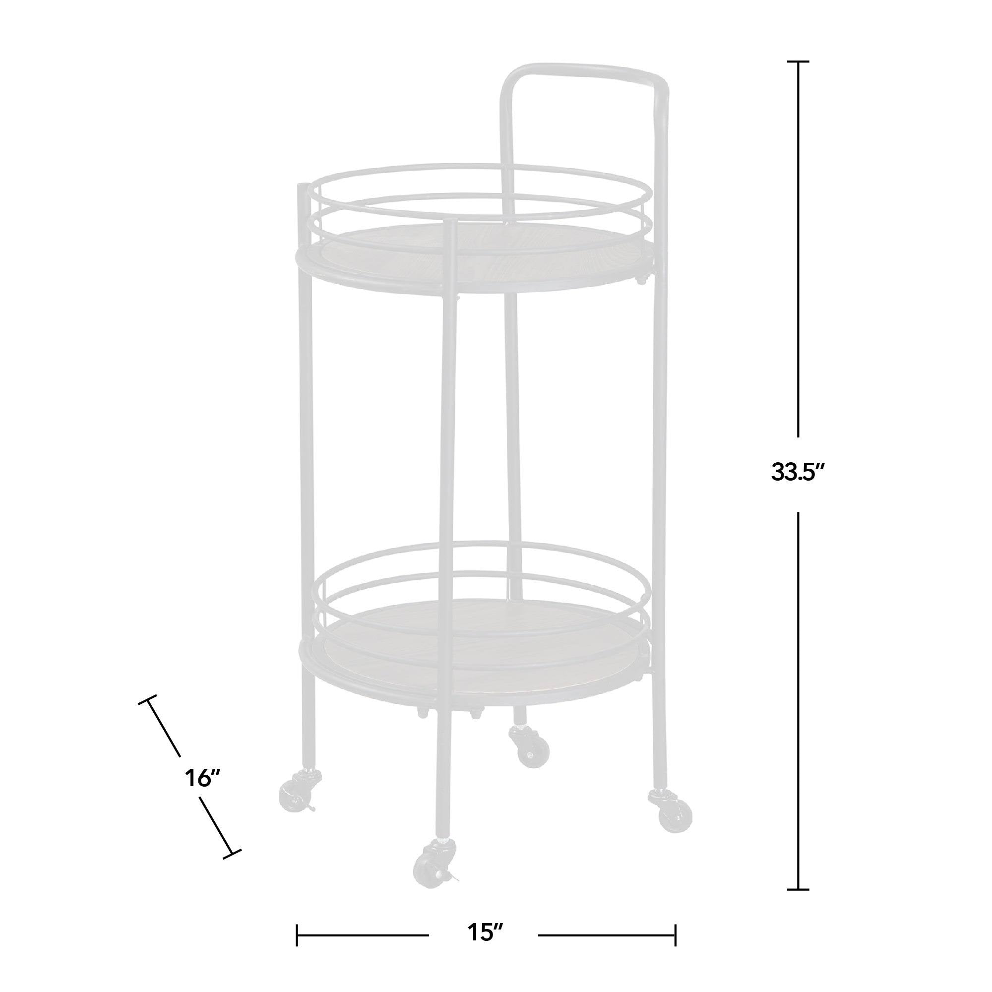 Industrial Black Round Bar Cart L5049