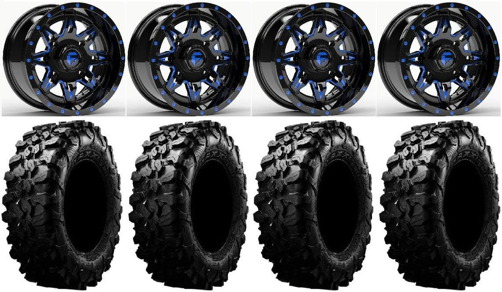 Fuel Lethal Blue 14 Wheels 32 Carnivore Tires with Lug Kit A498410