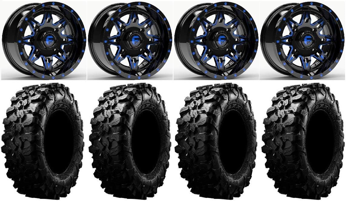 Fuel Lethal Blue 14 Wheels 32 Carnivore Tires with Lug Kit A498410